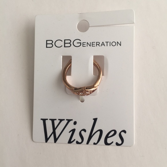 BCBGENERATION RING ROSE GOLD FAUX DIAMOND BOHO - Picture 4 of 4